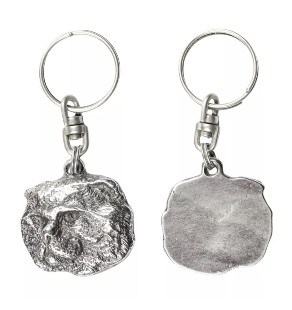 Chat - porte-clés argenté, décoration de sac à main, pendentif de sac à dos par Art-Dog