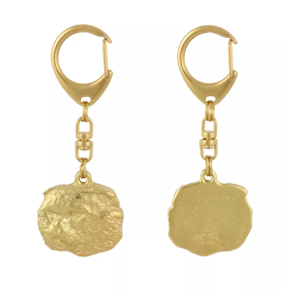 Cat - Gilded key ring with cat, handbag decoration, luxury accessory by Art-Dog brand