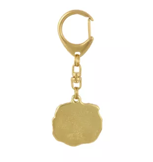 Katze - Vergoldeter Schlüsselanhänger mit Katze, Handtaschenschmuck, Luxus-Accessoire der Marke Art-Dog