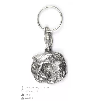 Chat - porte-clés argenté avec un chat dans une boîte décorative, décoration de sac à main, pendentif pour sac à dos de la marque Art-Dog