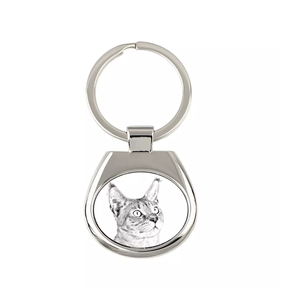 Chausie - keychain with a cat, keychain with a print, personalized pendant from the Art-Dog brand