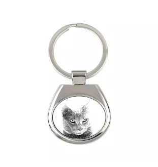 Chartreux - porte-clés avec un chat, porte-clés imprimé, breloque personnalisée de la marque Art-Dog