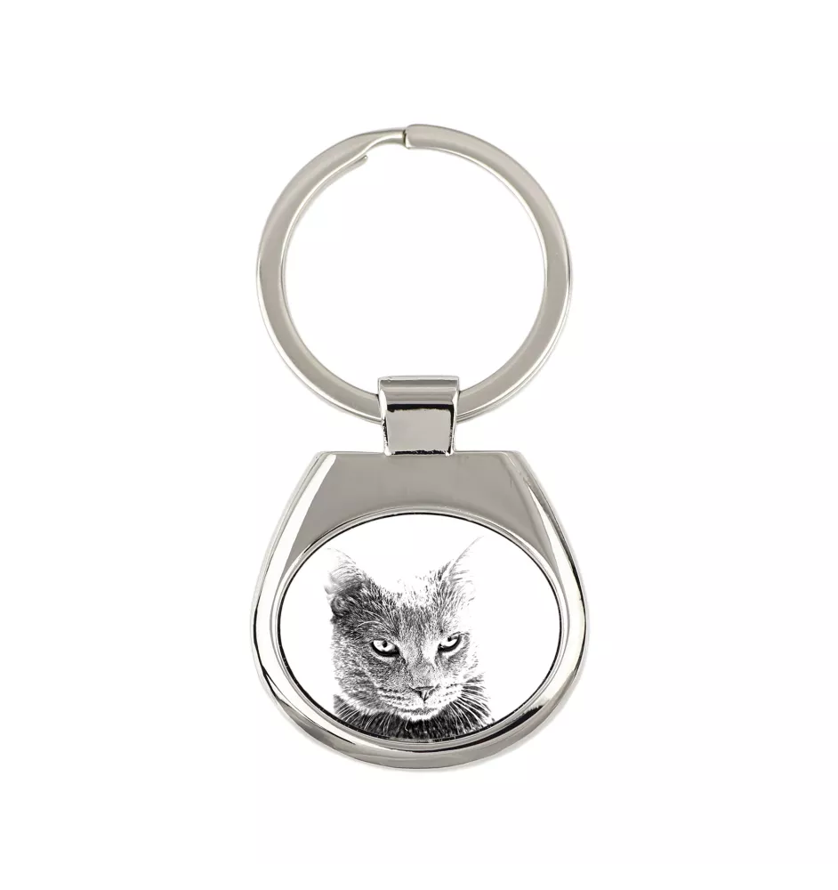 Chartreux - porte-clés avec un chat, porte-clés imprimé, breloque personnalisée de la marque Art-Dog