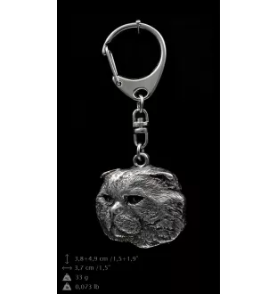 Chat - porte-clés argenté avec un chat dans une boîte cadeau, décoration de sac à main, pendentif pour sac à dos de la marque Art-Dog