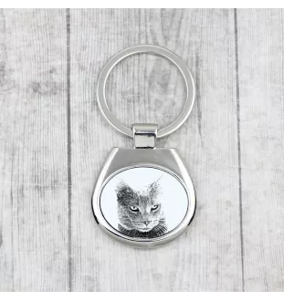 Chartreux - porte-clés avec un chat, porte-clés imprimé, breloque personnalisée de la marque Art-Dog