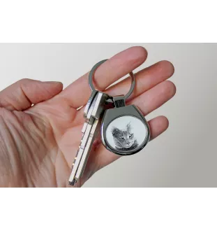 Chartreux - porte-clés avec un chat, porte-clés imprimé, breloque personnalisée de la marque Art-Dog