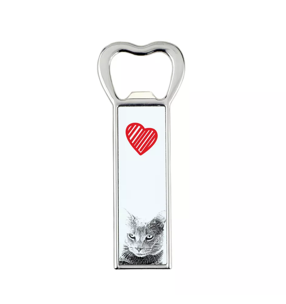 Chartreux - bottle opener with a cat, personalized fridge opener, unique gift for men by Art-Dog brand