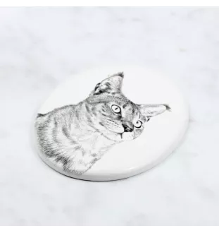 Chausie - Gedenktafel mit einem Foto einer Katze, Grabplatte mit Druck, personalisierte ovale Platte der Marke Art-Dog