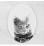 Chartreux - commemorative plaque with a cat photo, tombstone with a print, personalized oval plaque from the Art-Dog brand