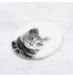 Chartreux - commemorative plaque with a cat photo, tombstone with a print, personalized oval plaque from the Art-Dog brand