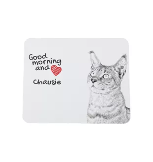 Chausie - mouse pad with print, personalized cat pad, unique gadget for an office worker from the Art-Dog brand