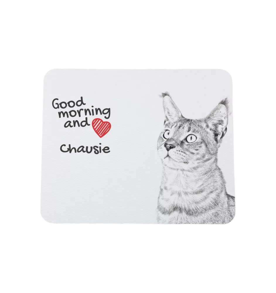 Chausie - mouse pad with print, personalized cat pad, unique gadget for an office worker from the Art-Dog brand