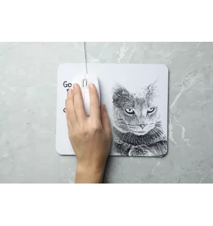 Chartreux - mouse pad with print, personalized cat pad, unique gadget for an office worker from the Art-Dog brand