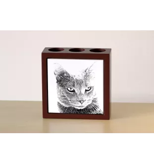Chartreux - Stifthalter mit Katze, Schreibtischorganizer mit Aufdruck, personalisierte Schreibtischdekoration von der Marke Art-Dog