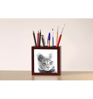 Chartreux - porte-stylo avec un chat, organiseur de bureau avec impression, décoration de bureau personnalisée de la marque Art-Dog