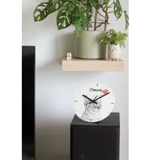 Chausie - horloge murale avec un chat, horloge de table avec impression, décoration personnalisée de la maison de la marque Art-Dog