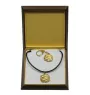 Cat - keychain and necklace with a cat in a box, high-quality gold-plated product, Art-Dog brand