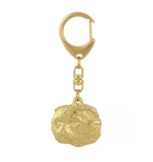 Cat - keychain and necklace with a cat in a box, high-quality gold-plated product, Art-Dog brand