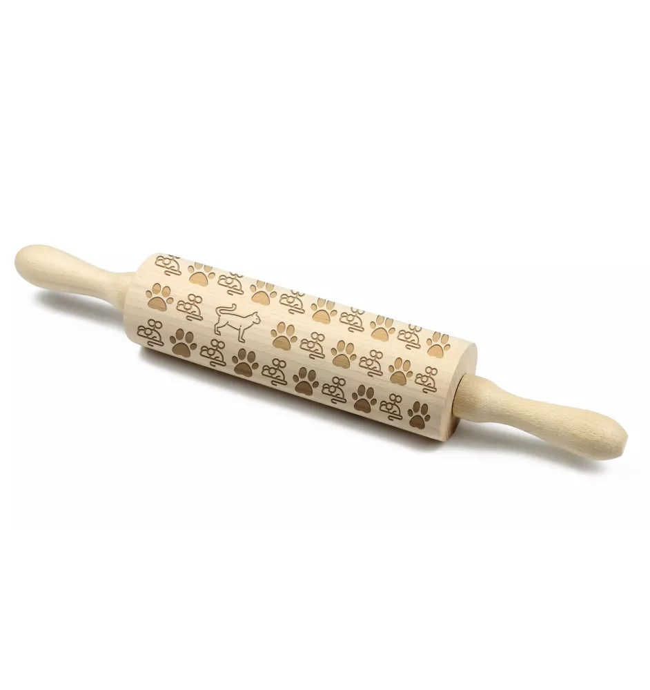 Katze - Gravierter Nudelholz für Backliebhaber, Marke Art-Dog