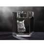 Chartreux - Kerzenhalter mit Katzenfoto, Teelichthalter aus Kristall, personalisiertes Geschenk der Marke Art-Dog