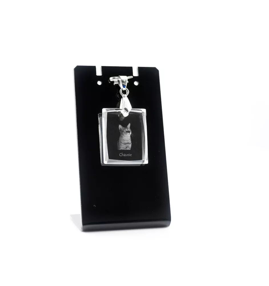 Chausie - Crystal cat pendant, photo necklace, unique jewellery by Art-Dog