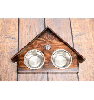 Chat - support en bois avec des bols pour chat, bols décoratifs pour chien, cadeau pour l'adoption d'un chat de la marque Art-Dog