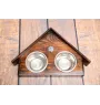 Cat wooden stand with bowls for a cat, decorative dog bowls, adoption gift for a cat by Art-Dog