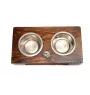 Chat - support en bois avec des bols pour chien, bols pour chien en acier, cadeau pour l'adoption d'un chien de la marque Art-Dog