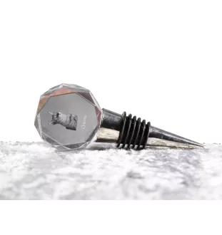 Chausie - Bottle stopper, crystal wine stopper with cat photo, personalised gift for bartender by Art-Dog brand