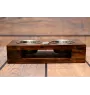 Cat - wooden stand with bowls for a dog, steel dog bowls, a gift for adopting a dog from the Art-Dog brand