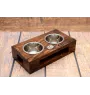 Chat - support en bois avec des bols pour chien, bols pour chien en acier, cadeau pour l'adoption d'un chien de la marque Art-Dog