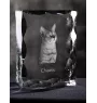 Chausie - crystal with a cat picture, glass statuette with a picture, unique frame with a picture from Art-Dog brand