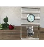 Chartreux - Glasuhr mit Foto, Katzenfoto im Kristall, personalisierte Standuhr für das Büro der Marke Art-Dog