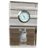 Chausie - glass clock with a photo, photo of a cat in crystal, personalized standing office clock by Art-Dog brand
