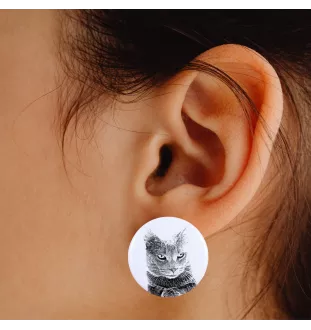 Chartreux - Ohrringe mit geliebter Katze, eigenes Foto, perfektes Accessoire für Katzenliebhaber von der Marke Art.-Dog