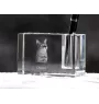 Chausie - Porte-stylos, organiseur en cristal avec photo de chat, décoration de bureau unique par la marque Art-Dog