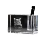 Chartreux - Porte-stylos, organiseur en cristal avec photo de chat, décoration de bureau unique par la marque Art-Dog