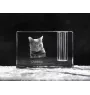 Chartreux - Stifthalter, Kristallorganizer mit Katzenfoto, einzigartige Schreibtischdekoration der Marke Art-Dog