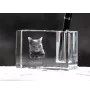 Chartreux - Porte-stylos, organiseur en cristal avec photo de chat, décoration de bureau unique par la marque Art-Dog