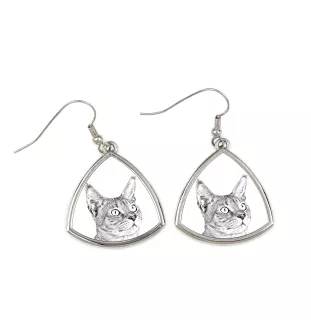Chausie - cat earrings, hanging earrings with a picture, personalized jewelry with Art-Dog brand print.