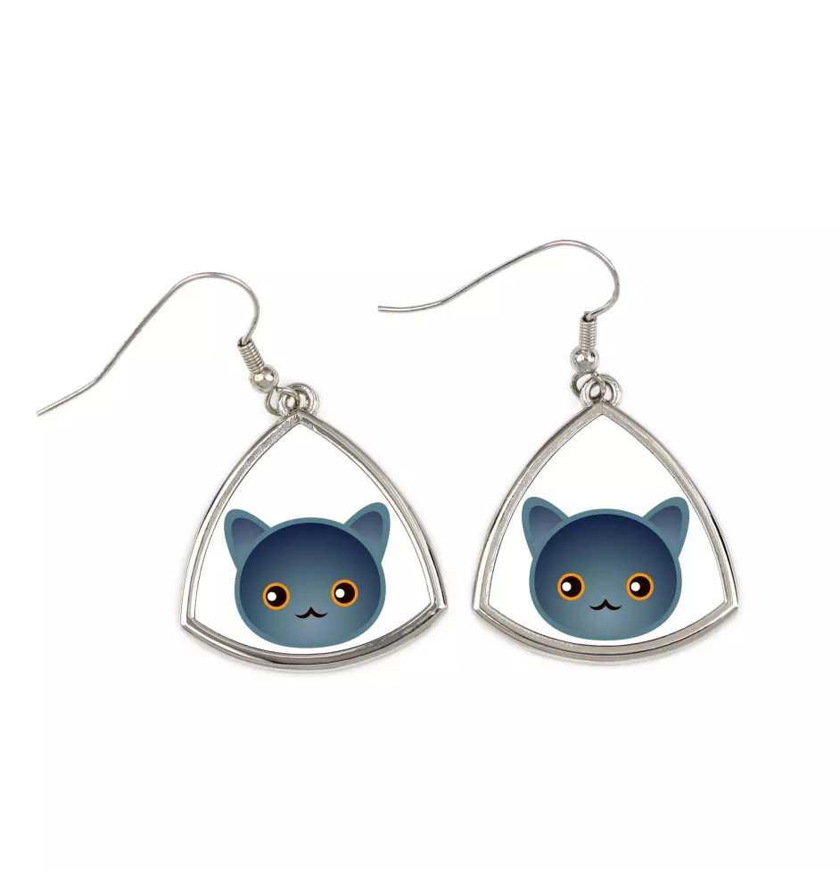 Chartreux - elegant metal earrings as a gift from the Art-Dog brand