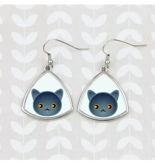 Chartreux - elegant metal earrings as a gift from the Art-Dog brand