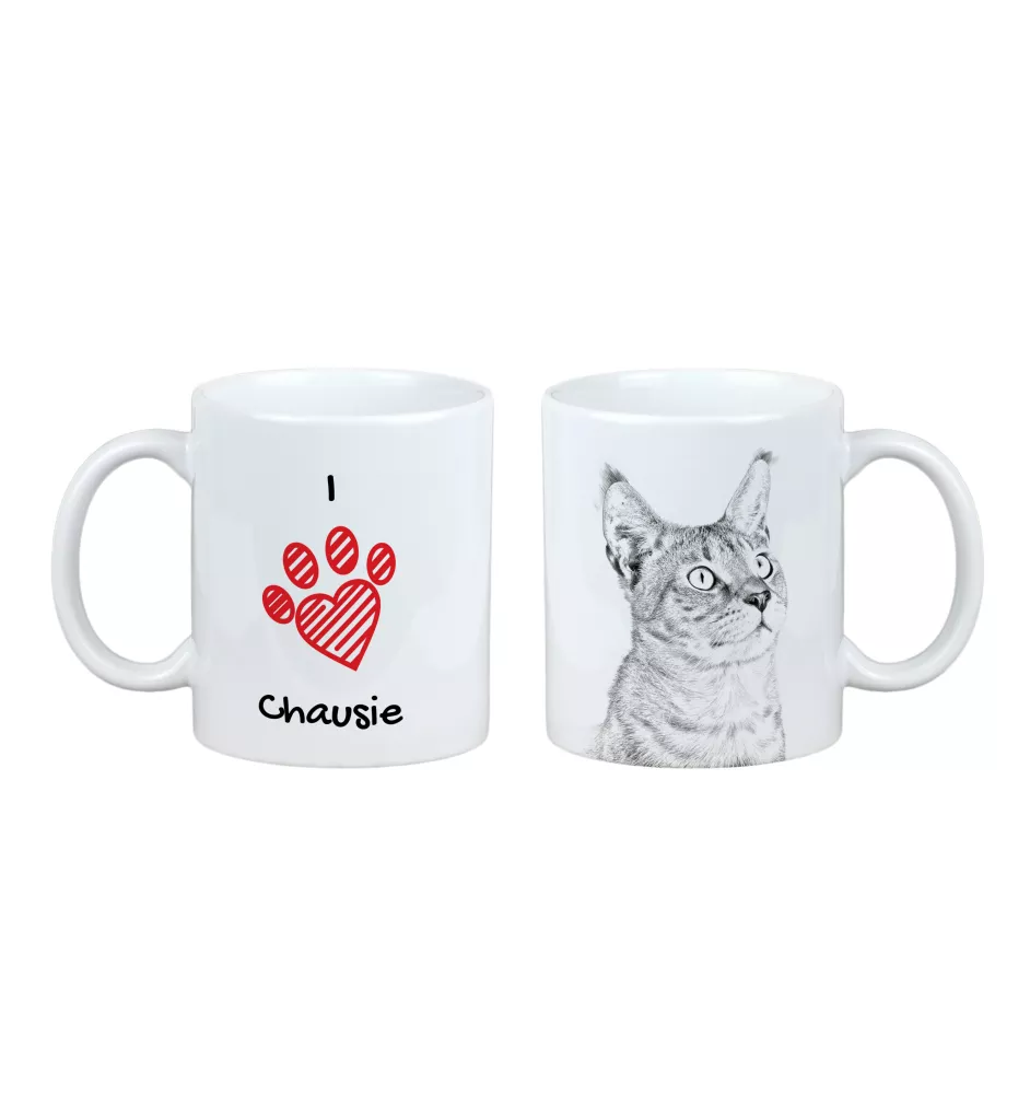 Chausie kubek z kotem I love Art-Dog