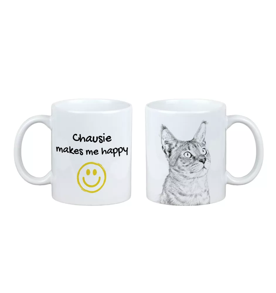 Chausie - cat mug, cheerful mug for a dog lover, personalized gift from the Art-Dog brand