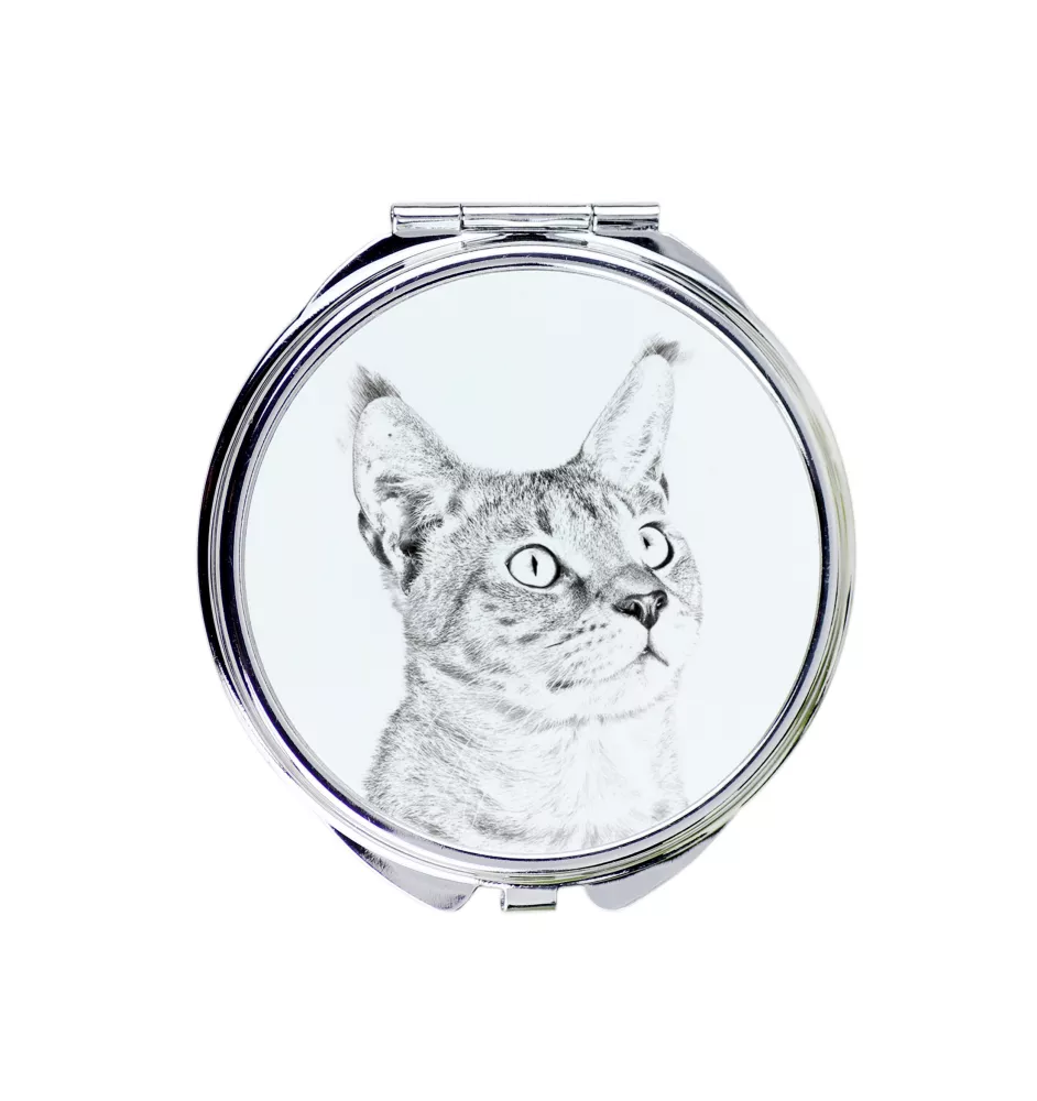 Chausie - miroir de poche avec un chat, miroir personnalisé pour sac à main, miroir compact avec impression de la marque Art-Dog
