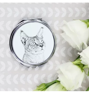 Chausie - miroir de poche avec un chat, miroir personnalisé pour sac à main, miroir compact avec impression de la marque Art-Dog