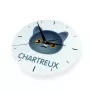 Chartreux - MDF-Uhr mit Grafik und Logo der Marke Art-Dog