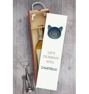 Chartreux - boîte à vin avec graphisme et logo de la marque Art-Dog