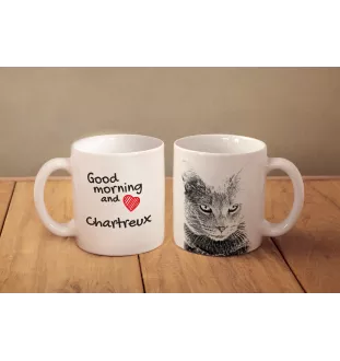 Chartreux kubek z kotem good morning Art-Dog