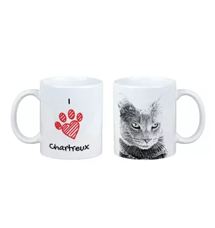 Chartreux - Tasse mit Katze, entzückende Tasse mit Grafik, Geschenk mit Ihrem Foto von der Marke Art-Dog